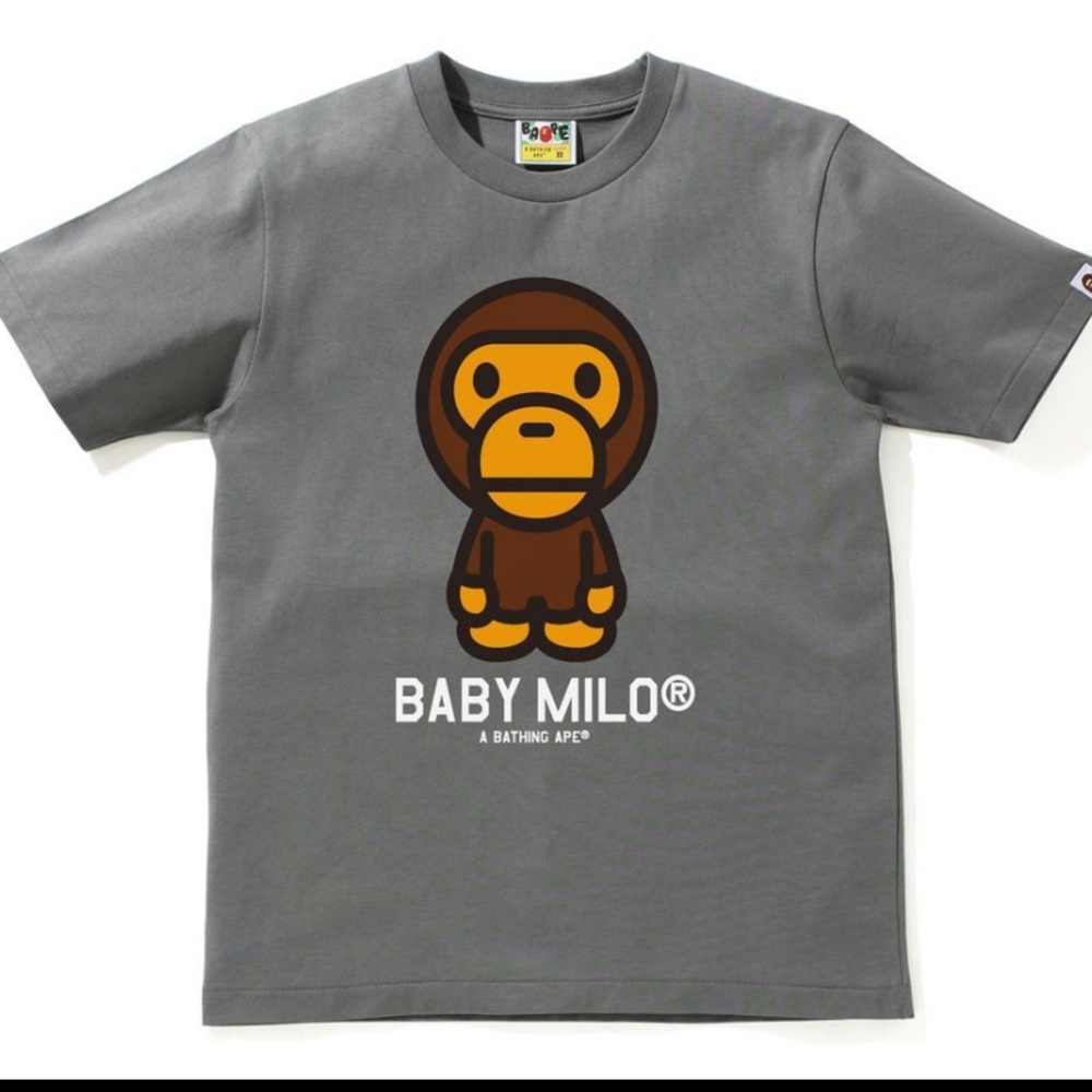 Bape Gray Baby Milo Short Sleeve Tee